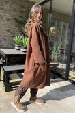  Boucle Single Breasted Coatigan Conker -